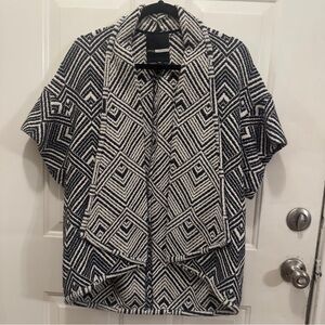 Plenty BY Tracy Reese Anthropologie Black and White Patterned Cardigan
